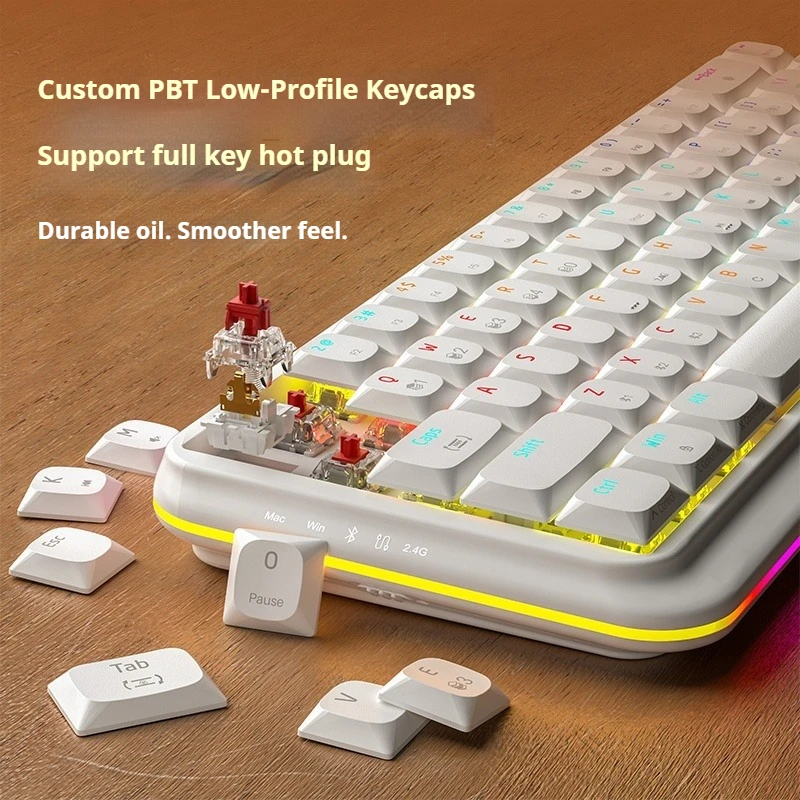 

KEMOVE K68 Mechanical Keyboard Wireless Three Mode RGB Hot Swap Ergonomic Design Customized Business Office Mute Gaming Keyboard