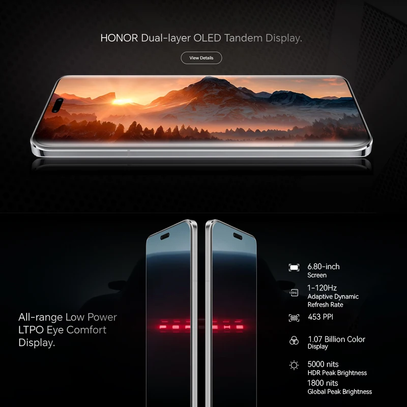 الإصدار العالمي Honor Magic 6 RSR 6.8 بوصة OLED 24GB 1TB هاتف 180MP كاميرا سنابدراجون 8 Gen3 5600 mAh 66W لاسلكي