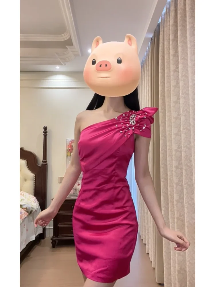 

Birthday Girl ort Diamond Embedded Heavy Work Sexy ort Skirt Luxury Evening Gown High Waist Slim Fit for Ladies Ciwalk