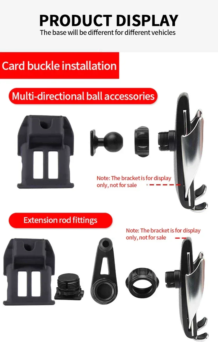 Auto-Handyhalterungsbasis für Toyota Camry Corolla RAV4 CHR Avalon Prado Highlander LandCruiser Fortuner 4Runner Innenzubehör – Detail 8
