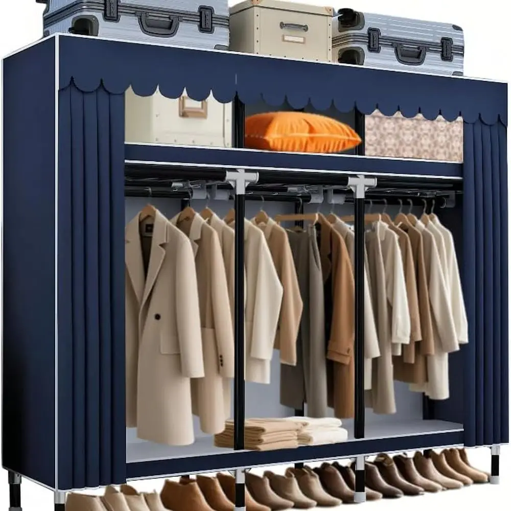 

67 Steel Frame Portable Closet with Non-Woven Cover, Ideal for Bedroom Storage