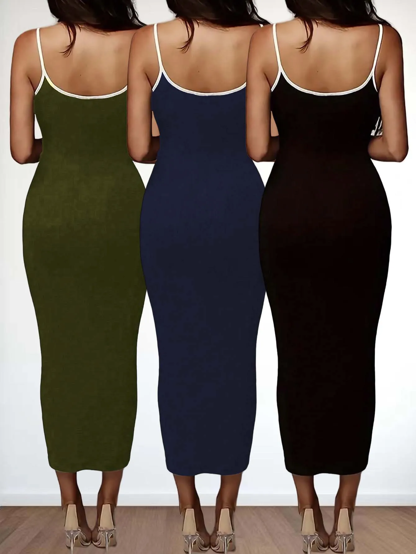 New style fashionable casual trendy solid-color large-size women's dress for casual wear