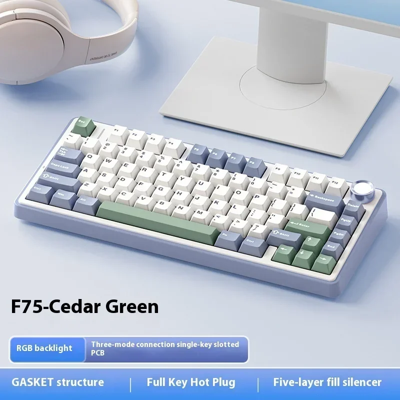 

AULA F75 Hot Plug Customized Mechanical Keyboard Bluetooth E-sports Game Mechanical Keyboard the third mock examination Universa