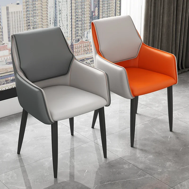 Lazy Leather Dining Chair Modern Minimalist European Vintage Dining Chair Lazy Trendy Sedie Sala Da Pranzo Home Furniture