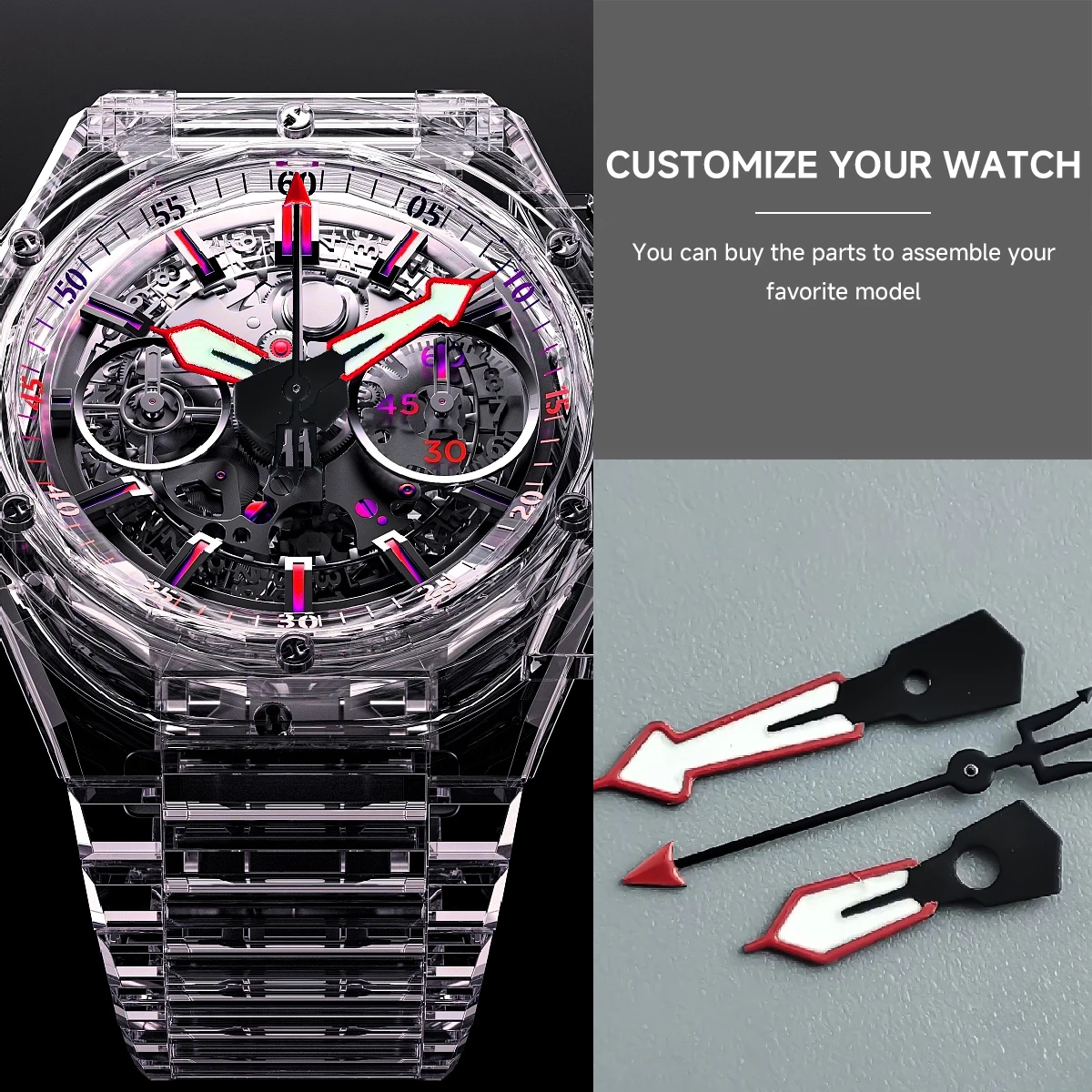 تعديل الملحقات الفاخرة 3 قطعة ساعة الأيدي لحركة NH35 NH36 الأخضر مضيئة الأيدي ساعة الملحقات