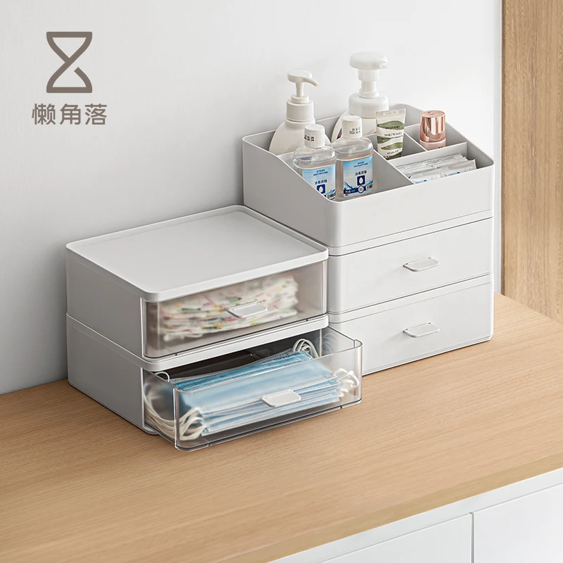 

Desktop mask storage box porch entry drawer type dustproof large-capacity storage sorting box rack