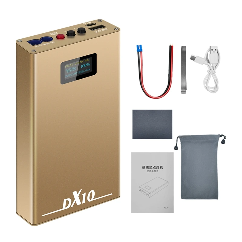 dx10-spot-welder-10600mah-42v-gold-6-300a-oled-display-mos-8-awg-spot-pens-machine-for-18650-02mm-nickel-sheets-type-c-charge