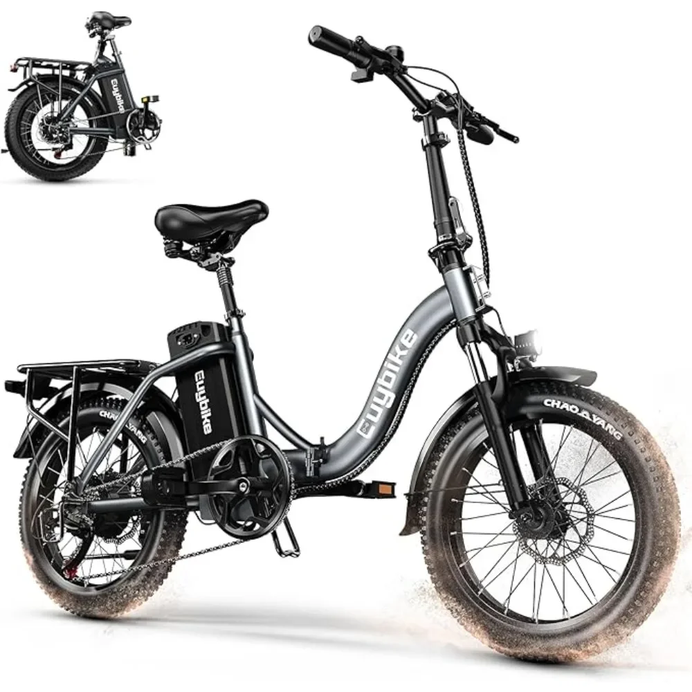 Folding Electric Mountain  Bike for Adults,30mph Max Speed, 15AH Battery ,with 7-Speed,for Commute Beach Snow