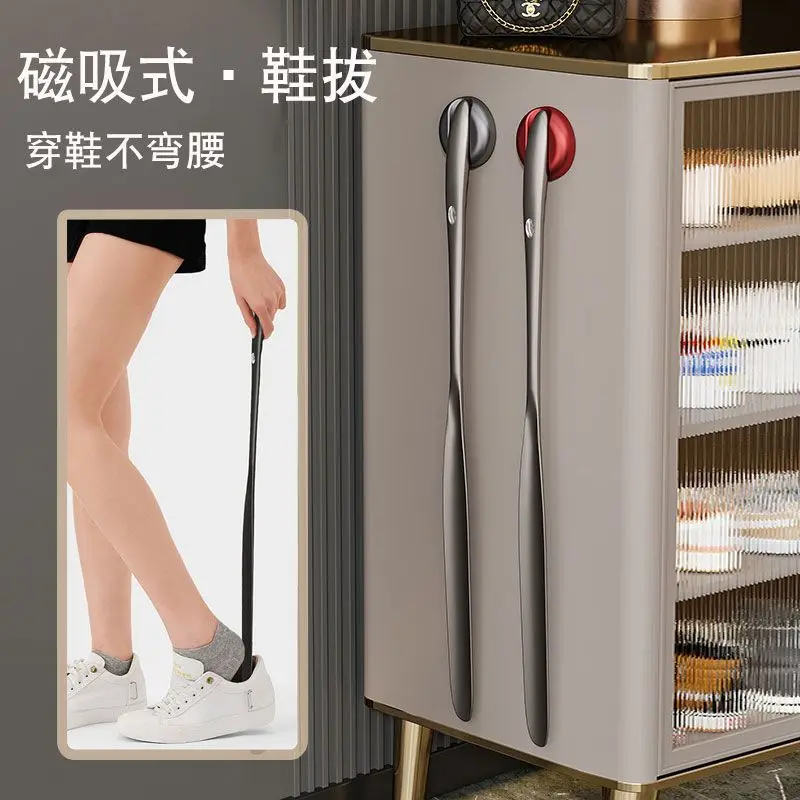 Calzador, dispositivo de doblado de zapatos doméstico de succión magnética de mango largo, bombeo especial de zapatos para levantar y alargar zapatos