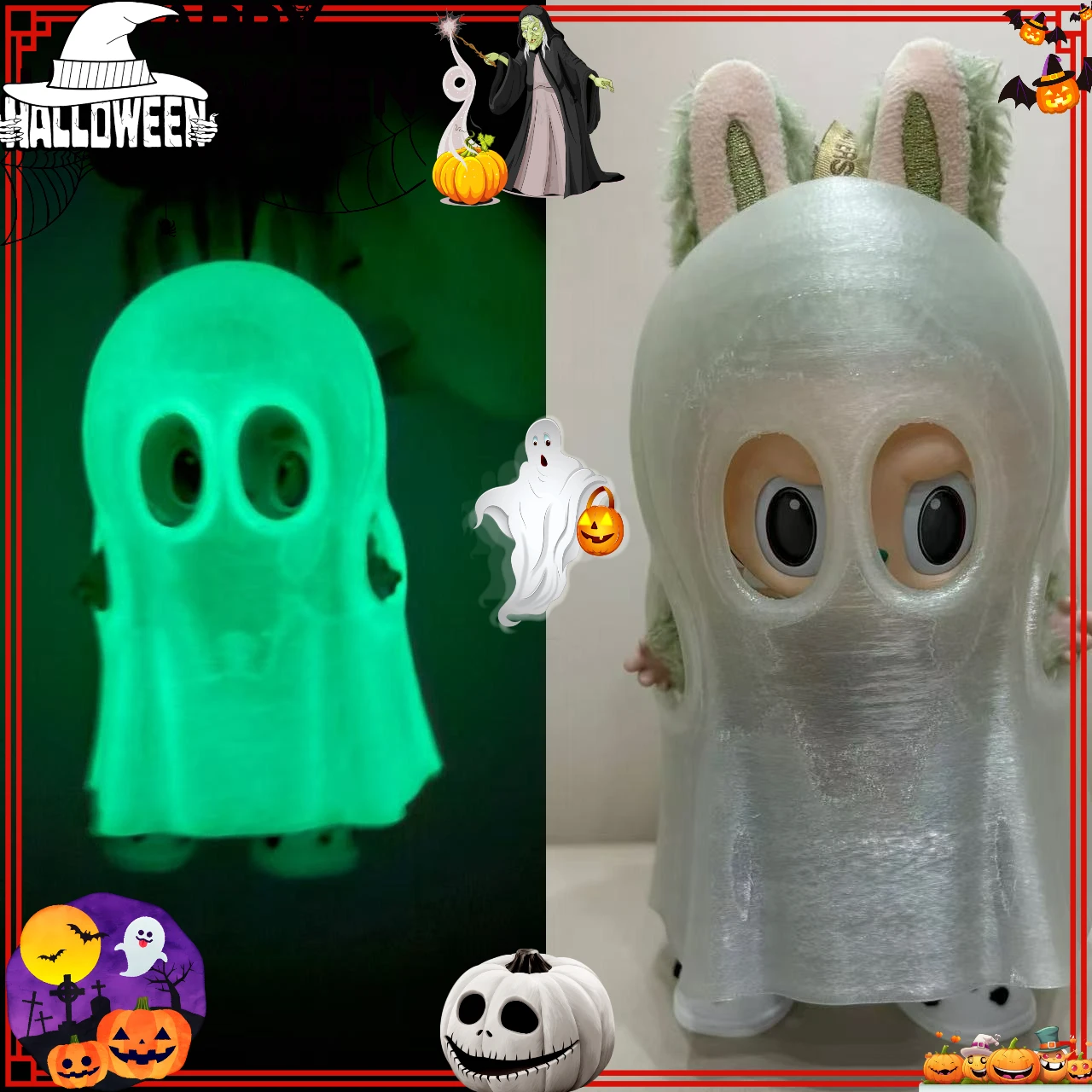 Vestiti Labubu Abbigliamento Fantasma Creativo Luminoso Vestiti Cosplay di Halloween Spettrale Carino Labubu Outfit Accessori per Bambole
