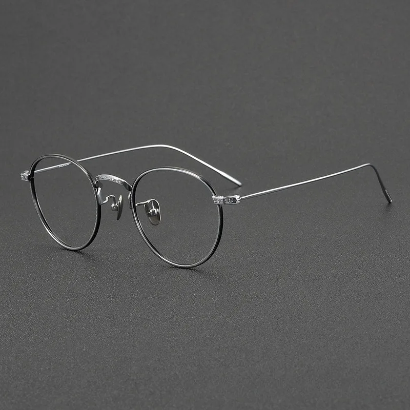 

Retro Round Lightweight 717W Glasses Prescription Frame Sunglasses for Women Myopia Titanium Men Design Handmade Eyewear Oculos