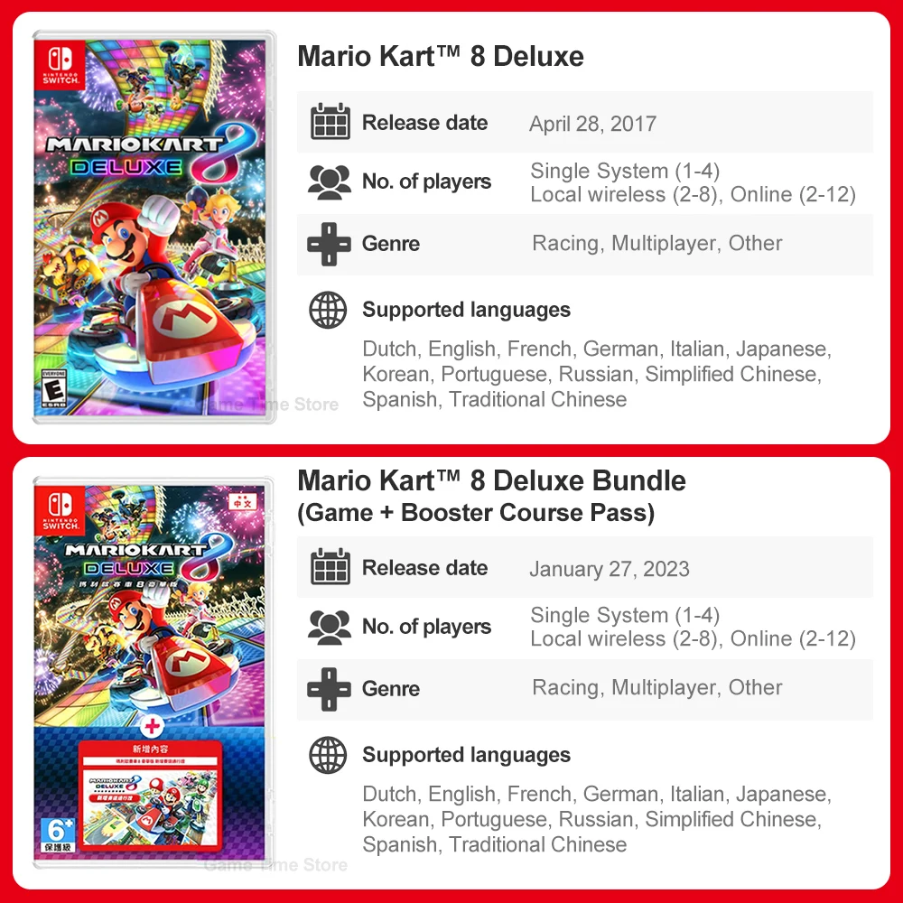 Super Mario Nintendo Switch Games Mario Bros Wonder Kart 8 RPG Mario Strikers Odyssey 3D World Fury U Deluxe Party Superstars