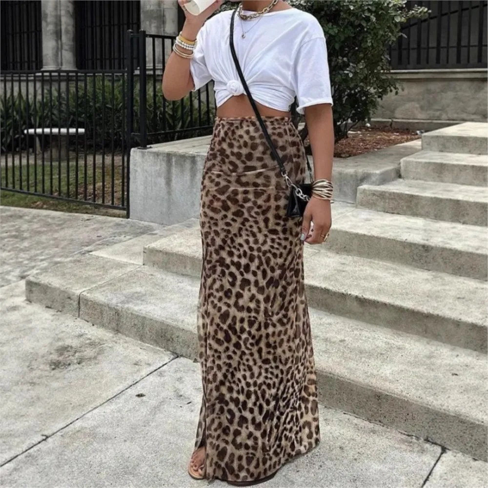 

2025 Summer Skirt For Women Fashionable And Personalized Sexy Leopard Print Hot Girl Style Elegant High Waist New Casual Skirt