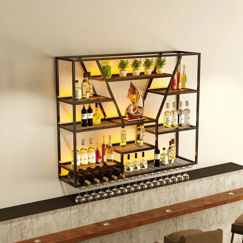 

Drink Showcase Furniture To Assemble Home Bar Wooden Wine Stand Storage Column Cabinet Shelf Wall Mounted Entrance Hall Liquor