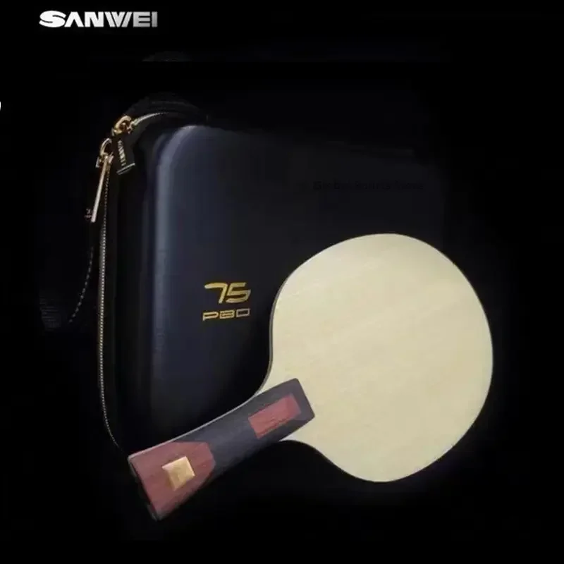 SANWEI  Original SUPER 75 PBO Carbon Table Tennis Blade with Premium Racket Case Golden 75 PRO GOLD Ping Pong Bat Paddle