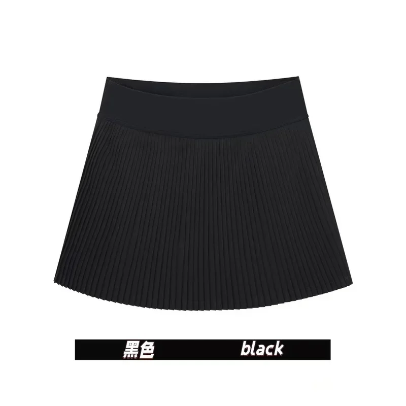 Lemon Crystal Green Pleated Tennis Skirt for Women High Waist Anti-Glare Lined Shorts Lightweight Athletic Golf Skorts