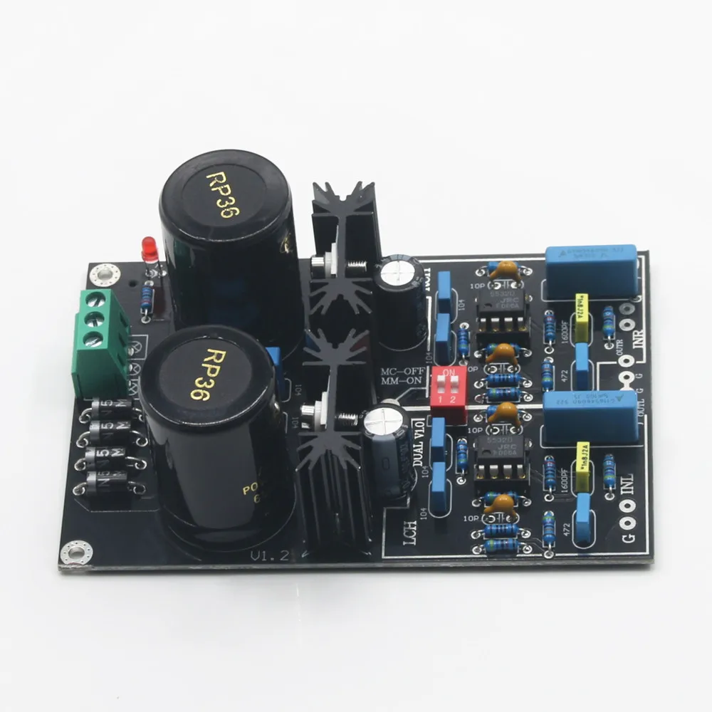 Assembled Dual MM Phono Aplifier Board  Stereo Audio Board High Gain Low Noise image 3