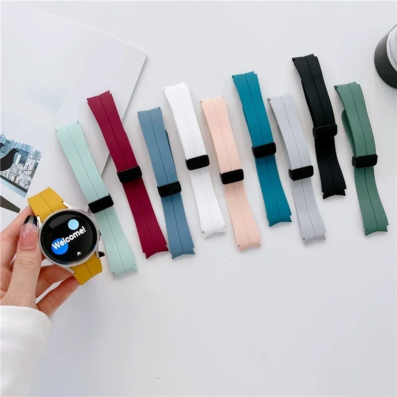Magnetyczny pasek silikonowy do Samsung Galaxy Watch 7/6/5/4 44mm 40mm Watch6 Classic 43 47 Sports 20mm Pasek do bransoletki Galaxy 5pro 45