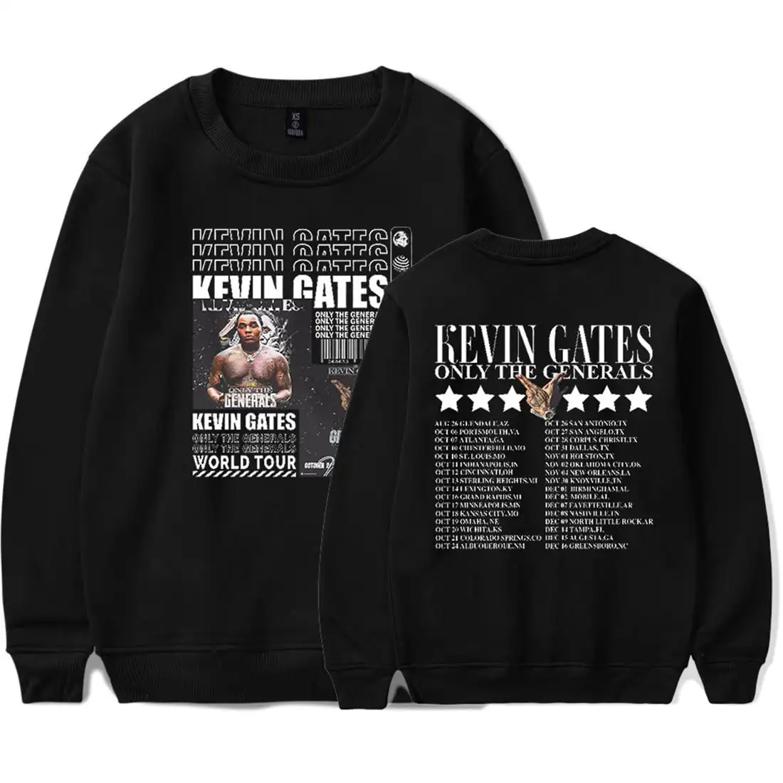 

Kevin Gates Only The Generals Tour Sweatshirt Crewneck Long Sleeve Pullover Men/Women Streetwear Casual Tracksuit