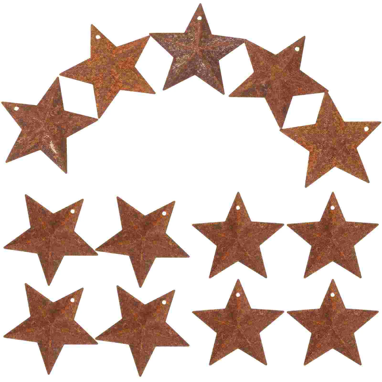 

50 Pcs Retro Patriotic Star Outdoor Ornaments Hanging Rusty Stars Pendants Decorate for Crafts