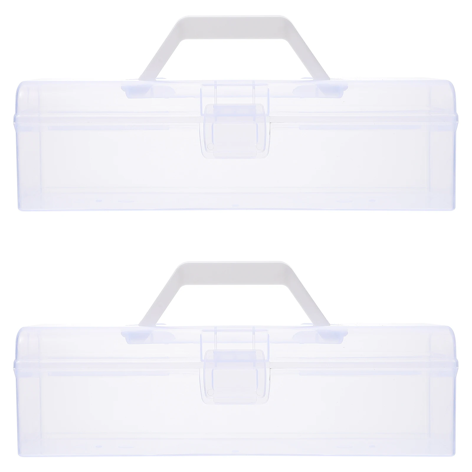

2Pcs Transparent Plastic Storage Box Calligraphy Tool Organizer Painting Tools Holder Art Supplies Portable Case