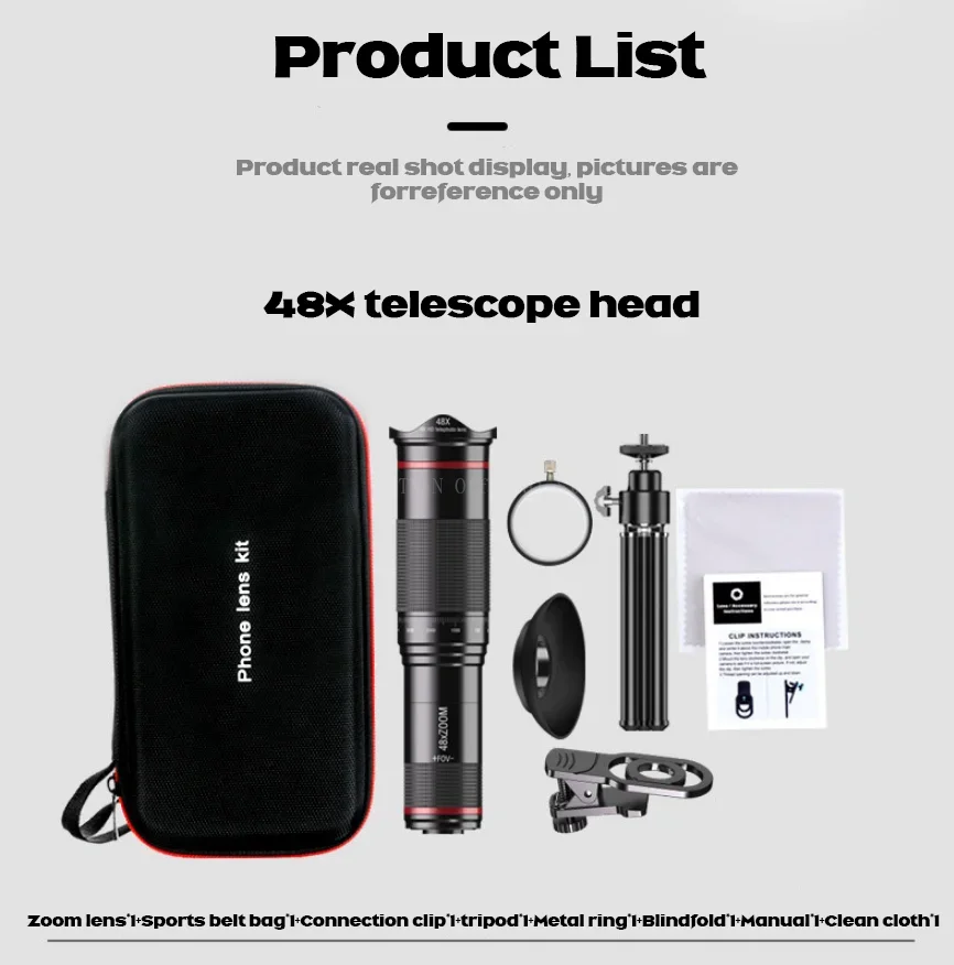Teleobjetivo para móvil con lente súper zoom HD y monocular metálico - imagen 5
