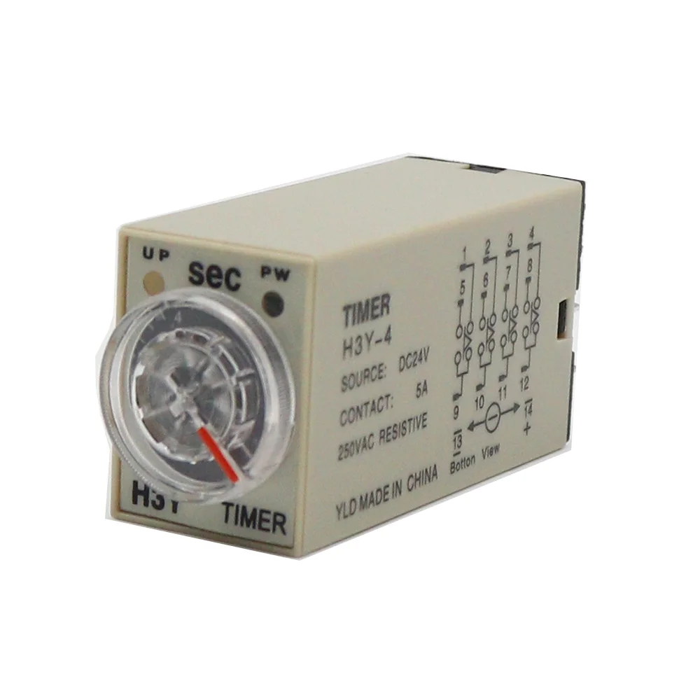 1pcs Power on Delay Time Relay H3Y-4  Small 14-pinDC12V24vAC220v Timer Switch 1S 3S 5S 30S 60S 5M 10M 30M 60M