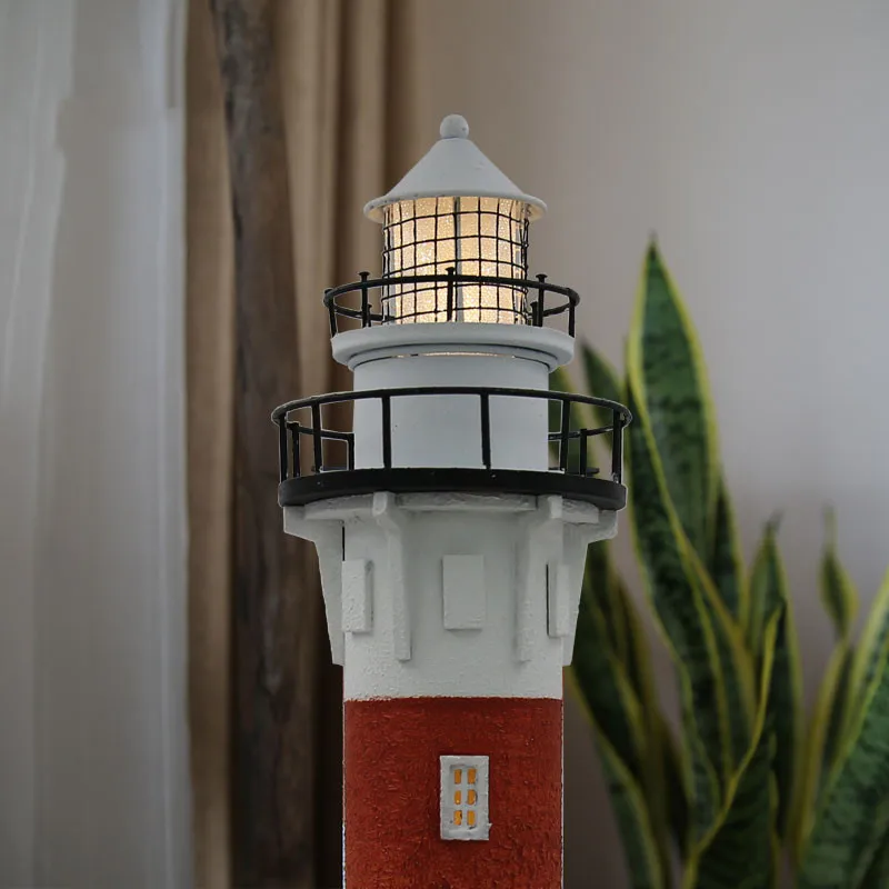 Imagem -04 - Retro Pvc Farol Decoração com Luz Rústica Pequena Nightlight Oceano Temático Farol Decoração Nostálgico Craftarts Criativos