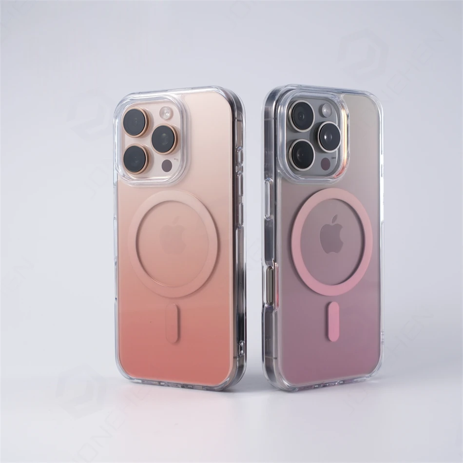 For Magsafe Gradient Clear Laser Aurora Case For iPhone 16 17 Pro Max 14 15 13 Magnetic Wireless Charge Hard Shockproof Cover