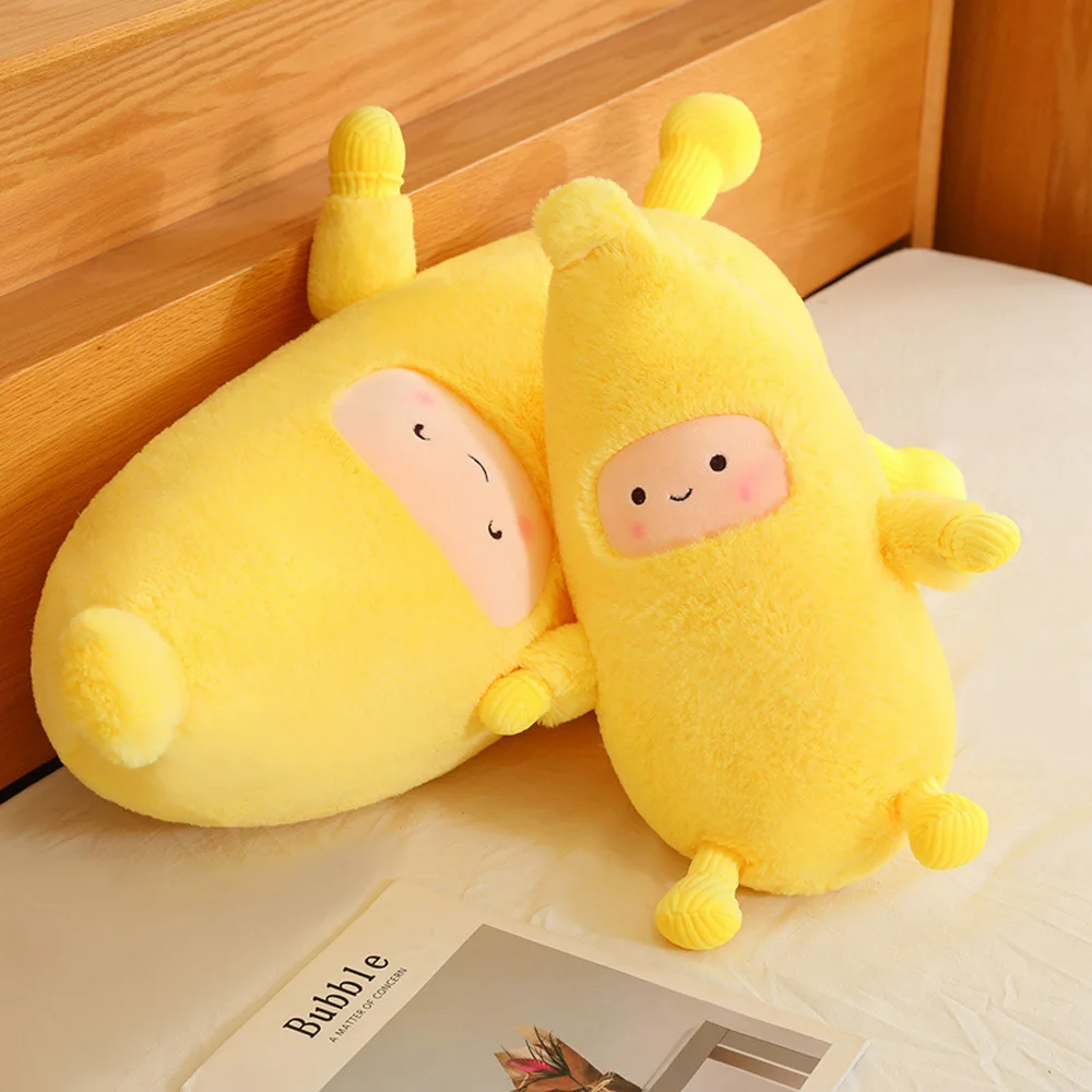 Kawaii Banaan Man Gevulde Poppen Met Mini Armen Benen Leuke Gele Banaan Knuffels Knuffel-Gable Verjaardagscadeautjes Voor vriendinnen