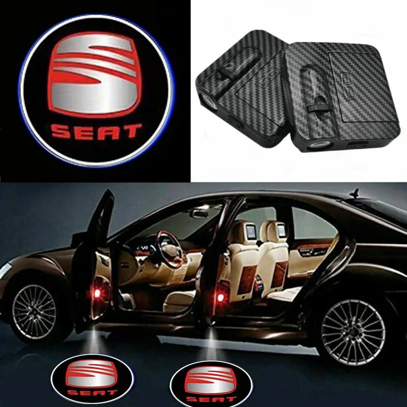 1pc Wireless Led Car Door Welcome Laser ProjectorFor Seat Leon FR Altea Ibiza Toledo Cordoba Alhambra Arona Ateca Exeo