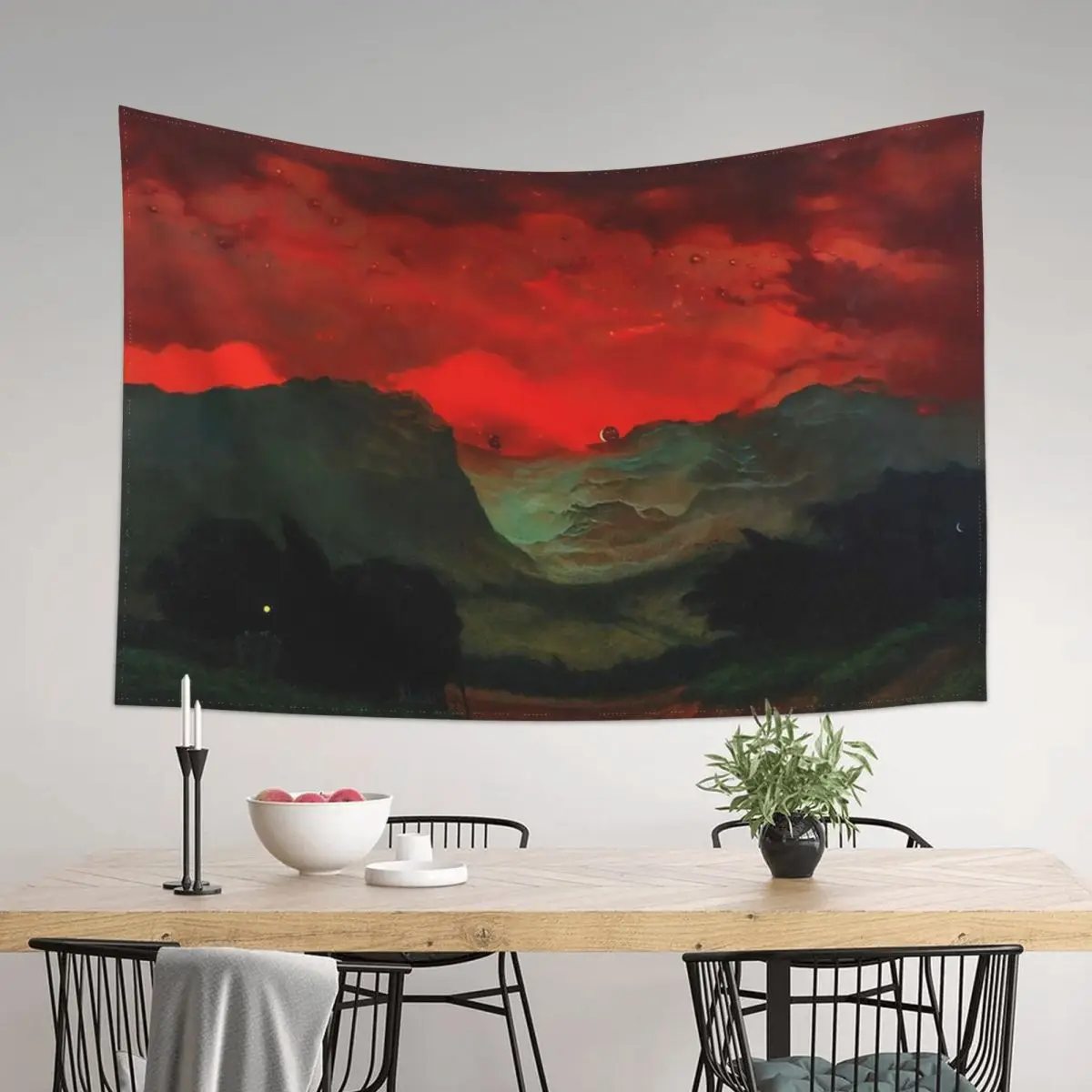

Untitled (Red Sky) by Zdzislaw Beksinski Tapestry Decoration Bedroom Aesthetic Decoration Tapestry