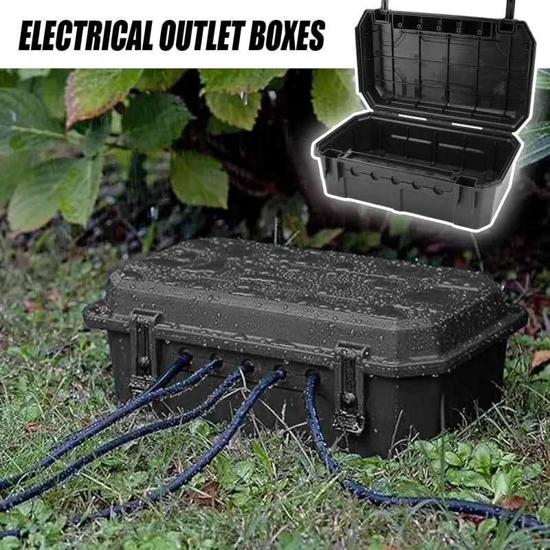 Outdoor Waterproof Electrical Box Outside Cable Connection Socket Enclosure Protector for Timers Extension Leads Holiday Garden