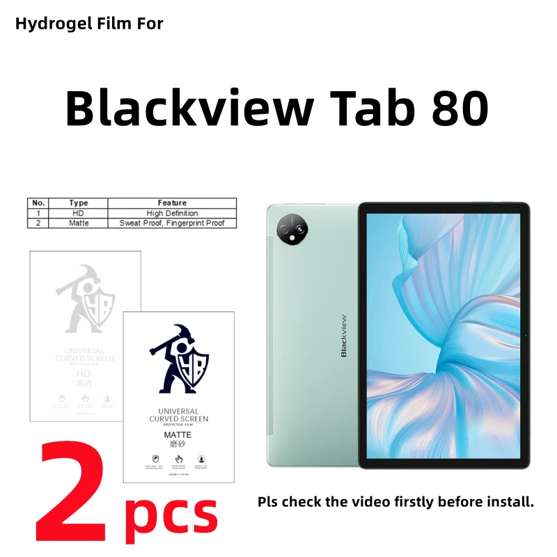 

2pcs HD Hydrogel Film For Blackview Tab 80 Matte Screen Protector For Blackview Tab 80 Clear/Frosted Full Cover Protective Film