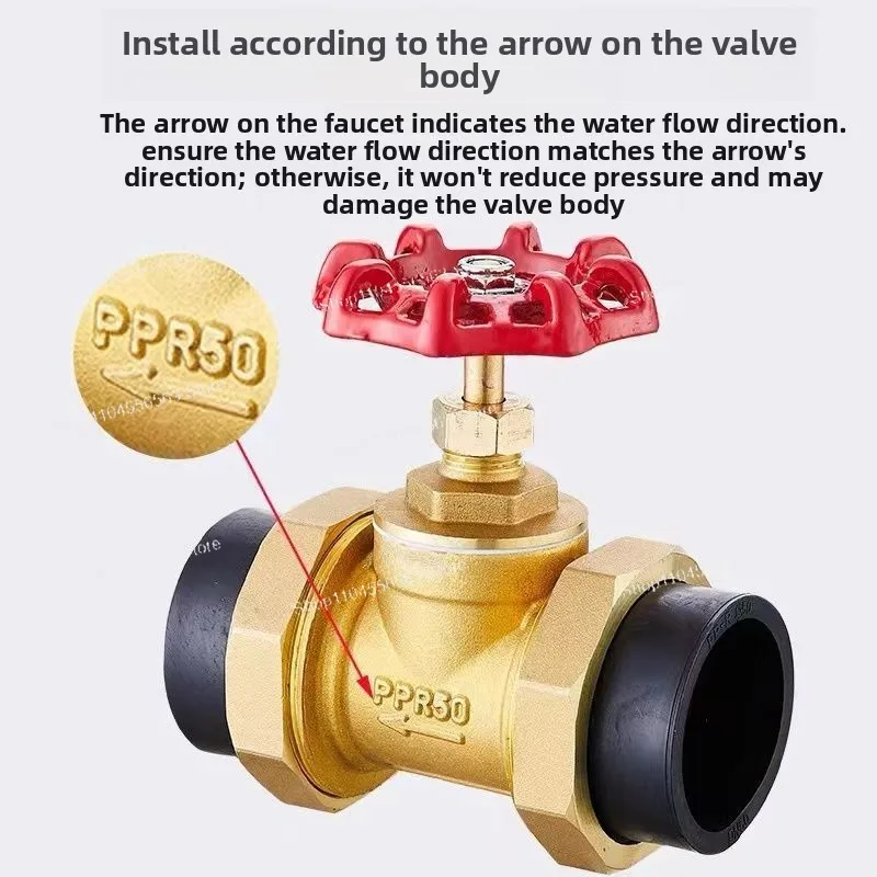 6 points PE tap water pipe valve switch accessories PPR copper stop valve double active hot melt