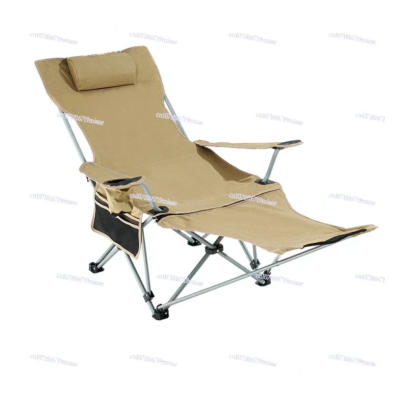 Outdoor Folding Chair Recliner Portable Moon Chair Camping Beach Nap Fishing Office Lunch Break Chair Equipment Stool