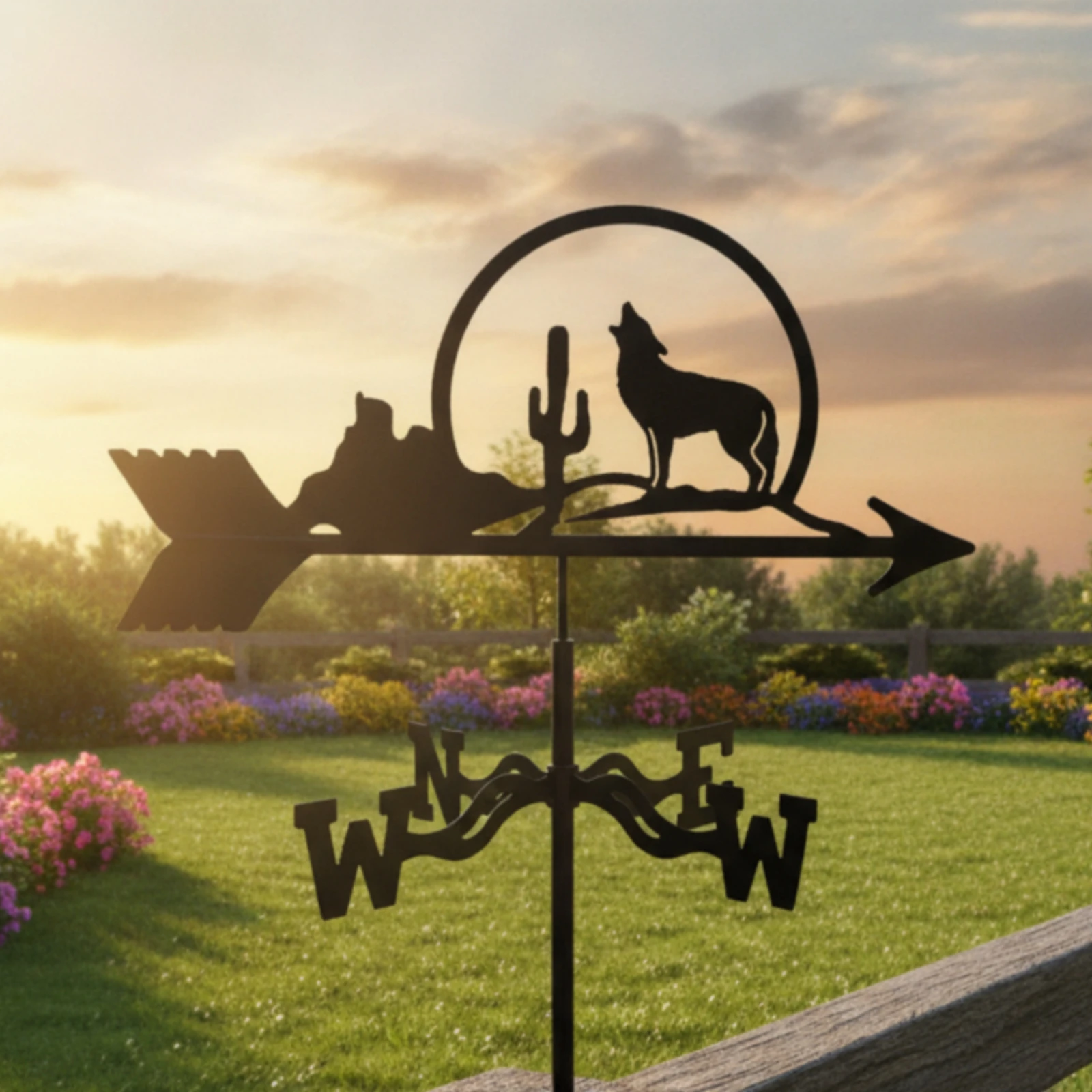 Metal Weathervane Decorative Metal Creature Weathervane Outline Wind Vane Long-Lasting Outdoor Decoration Easy to Install