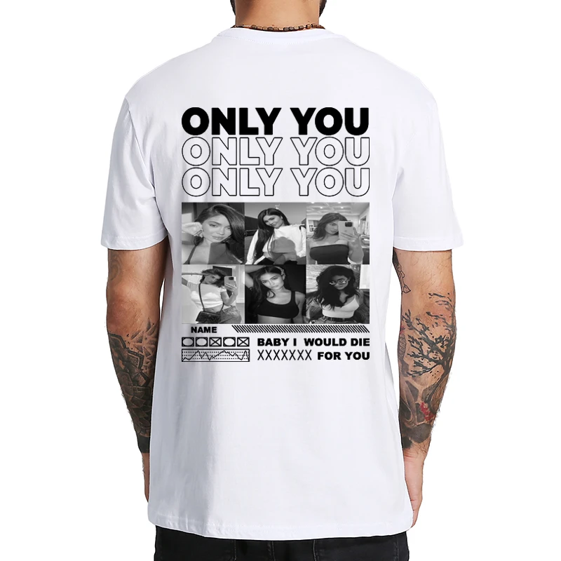 Only You My Girlfriend T Shirt Boyfriend Gift Girlfriend Collage Tshirts Valentines Custom Photo Tee Cotton Soft T-shirt For Men