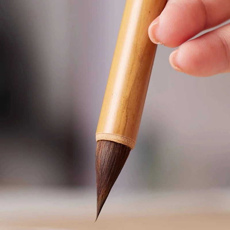 Garlic Bulb Short Hair Chinese Calligraphy Brush Professional Mixed Hair Small Regular Script Copying Scriptures Writing Brush