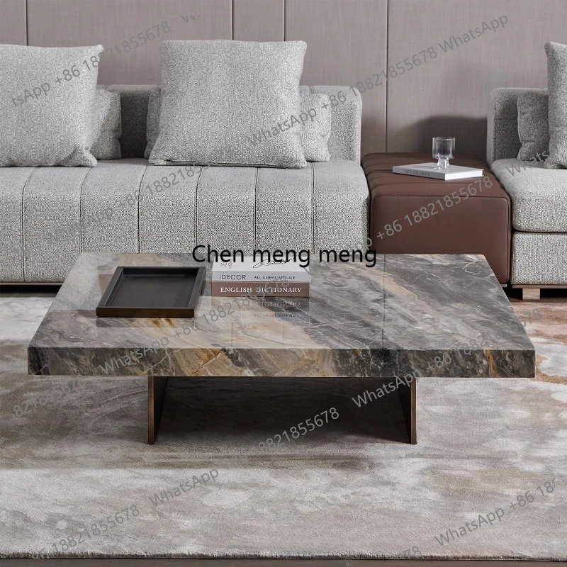 

Легкие роскошные журнальные столики для гостиной, квадратные, из натурального мрамора, итальянская минималистичная мебель, Mesa