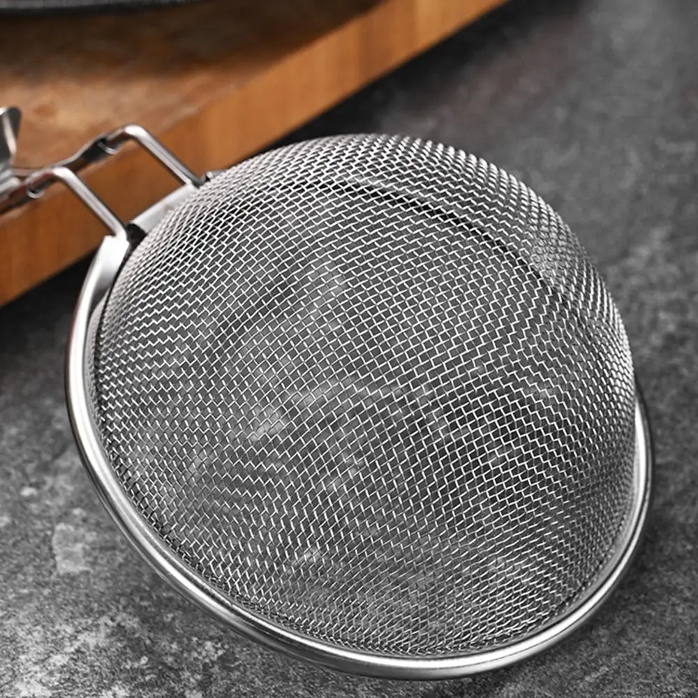 Fine Wire Mesh Food Strainer Hook Handle Heat-resistant Food Colander Rust-proof Multipurpose Small Stainless Steel Sieves