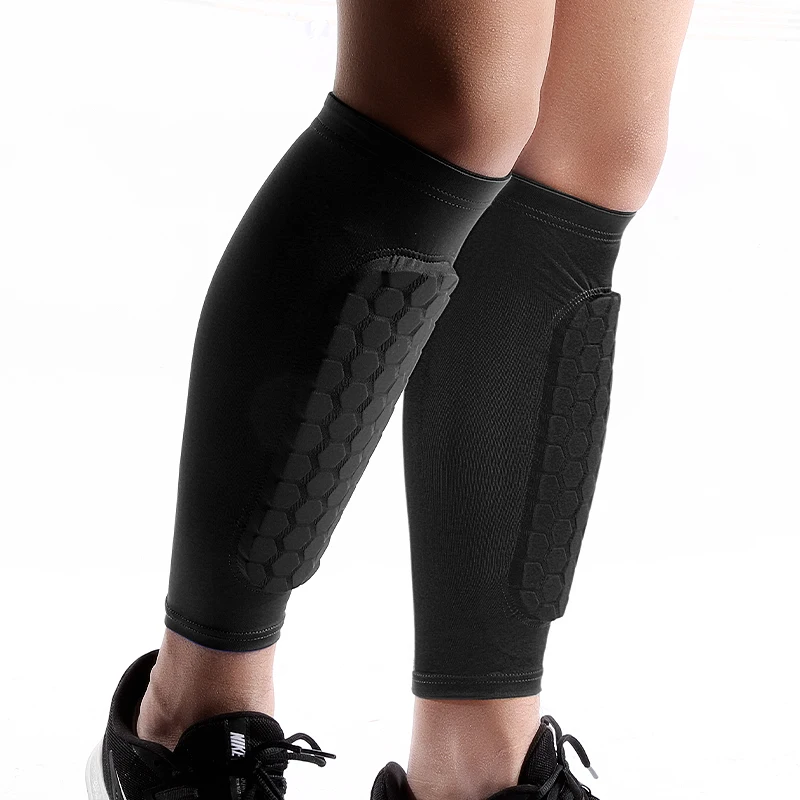 Leg Sleeves Shin Guards Shockproof Honeycomb Nylon Support Sock Shin Protector Soccer Gear Soccer Shields Sports Legging