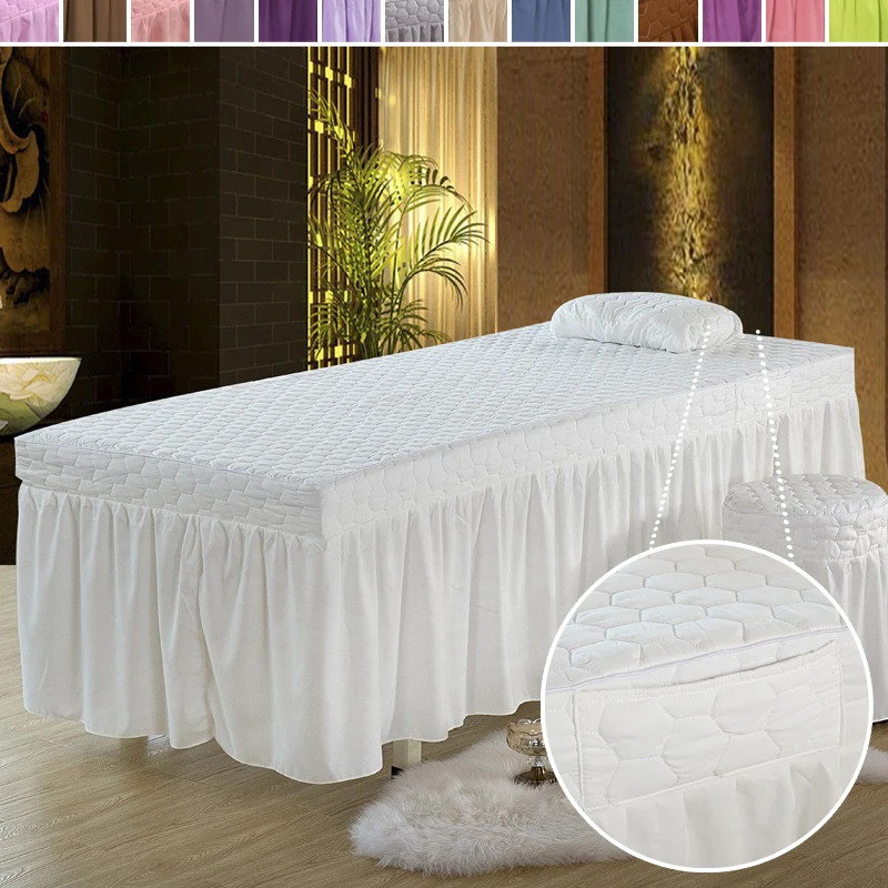

1PC Beauty Salon Massage Table Cover Skin Friendly SPA Bedskirt with Pocket for Professional Therapy Bed Durable Easy Clean