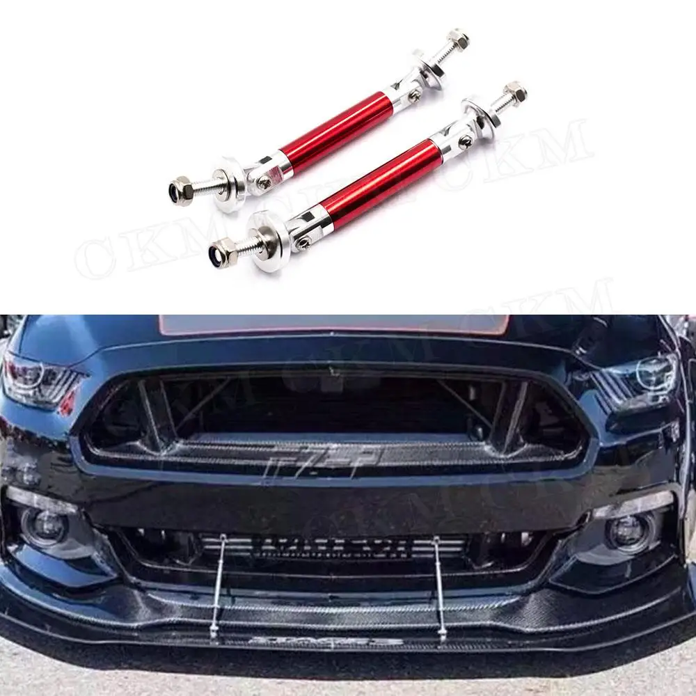 

Universal Adjustable Car Accessories Racing Front Bumper Lip Splitter Rod Strut Tie Bar Support Kit Bumpers Aluminum 2PCS 75mm