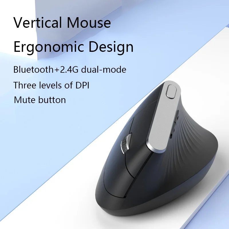Vertical Mouse Ergonomics Design Reachargeable Long Battery Life For Big Hand Bluetooth 2.4G Dual-mode Office Use Mice
