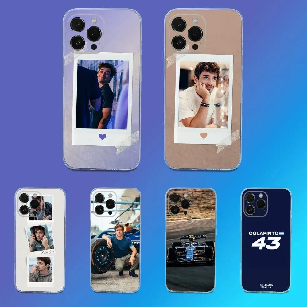 

F1 F-franco-43 C-colapinto Phone Case For iPhone 16,15,14,13,12,11 Pro,Max,Plus,X,XS,XR,SE,Mini Transparent Silicone Soft
