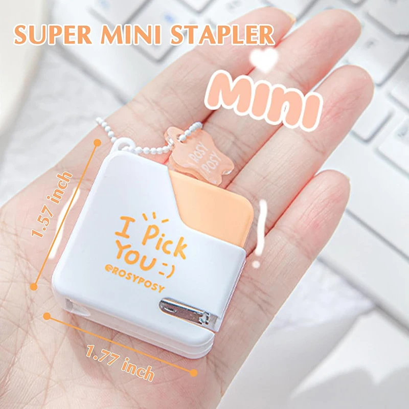 Palm Office Stapler 10# Pin Staples Carry-on Cute Candy Stationery Stapler High-value Compact Text Data Binder Bookbinding Tools
