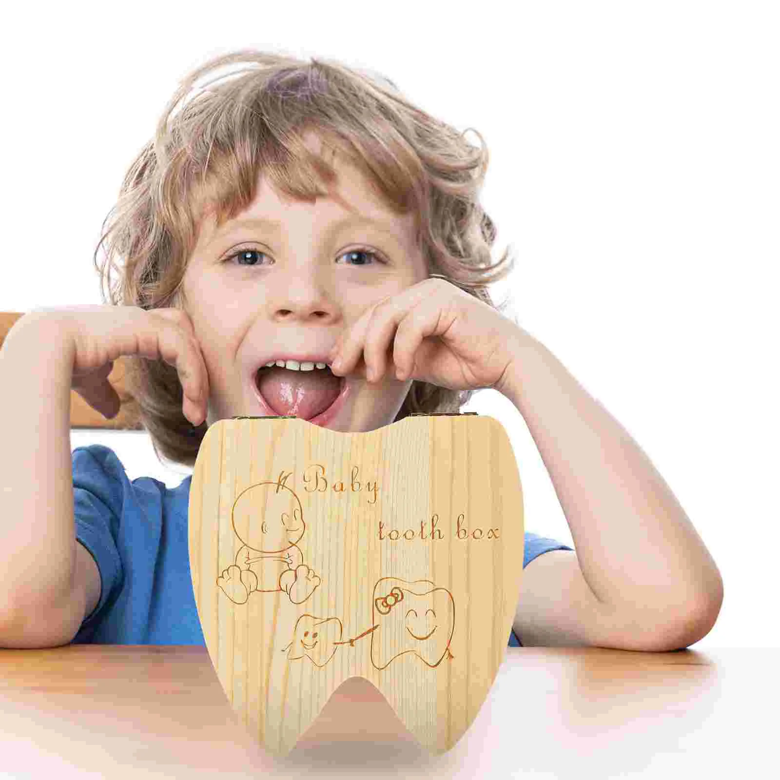 French Wooden Baby Box Eco Friendly Kids Tooth Preservation ganizer Unisex Compact Lightweight First Tooth Keepsake Baby Growth