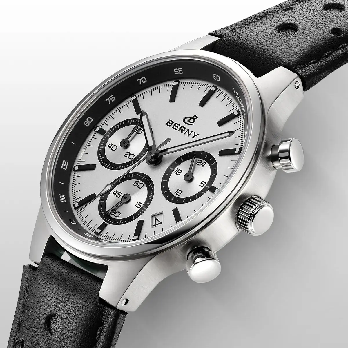 

BERNY 2025 New Chronograph Men's Watches Top Quality Luxury Quartz Watch For Men Waterproof Sapphire Sports Tachymeter Men Watch