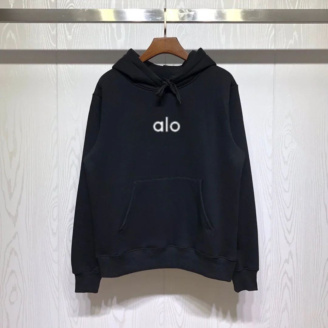 2025 ALO Jin Zhixiu Jisoo Same Yoga Luxury Mens Womens Hoodie Pattern Print Large Size Trend Autumn and Winter Clothing Hoodie